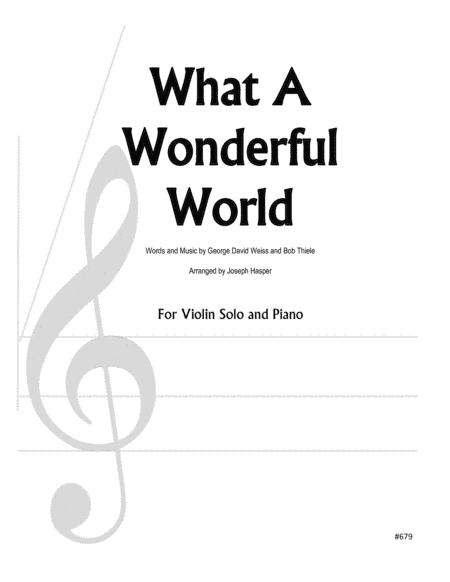 What A Wonderful World (arr. Joseph Hasper)