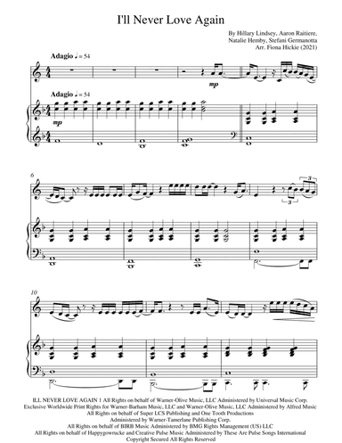 I'll Never Love Again (arr. Fiona Hickie)