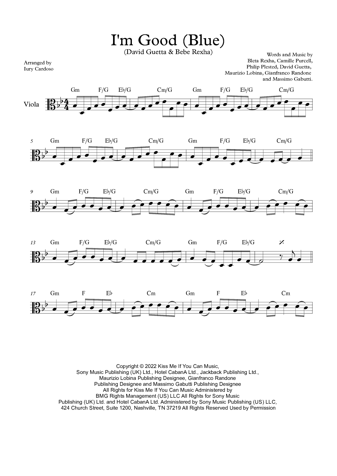 I'm Good (blue) (arr. Iury Cardoso)
