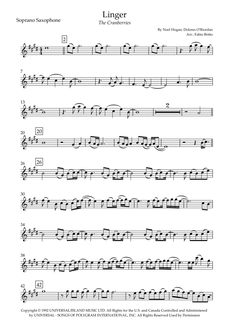 Linger (arr. Fabio Britto)