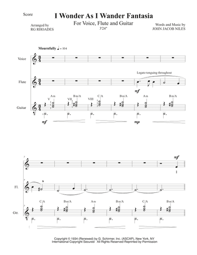 I Wonder As I Wander (arr. RG Rhoades)
