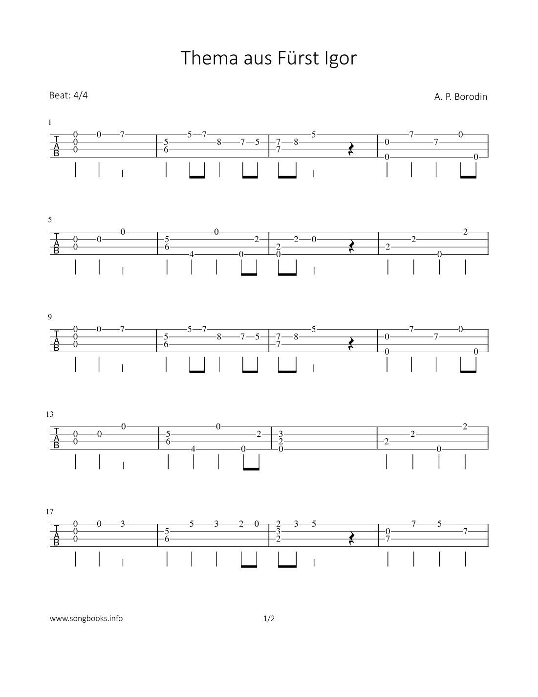 Thema aus Fürst Igor (arr. Bettina Schipp)