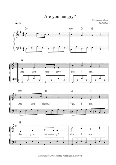 Easy children piano songs(Are you hungry?)