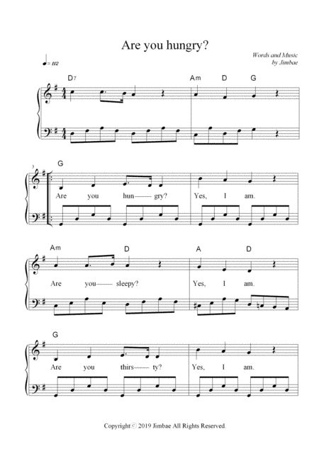 Easy children piano songs(Are you hungry?)