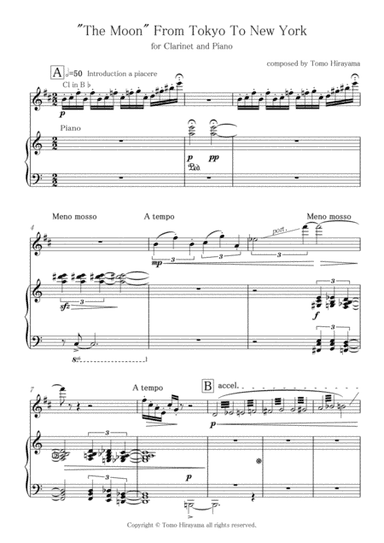 The Moon From Tokyo To New York for Clarinet and Piano