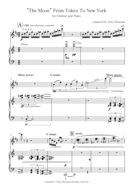 The Moon From Tokyo To New York for Clarinet and Piano