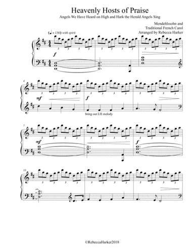 Heavenly Hosts of Praise (Advanced Piano Solo) (arr. Rebecca Harker)