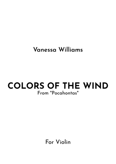Colors Of The Wind (arr. Jireh J.)