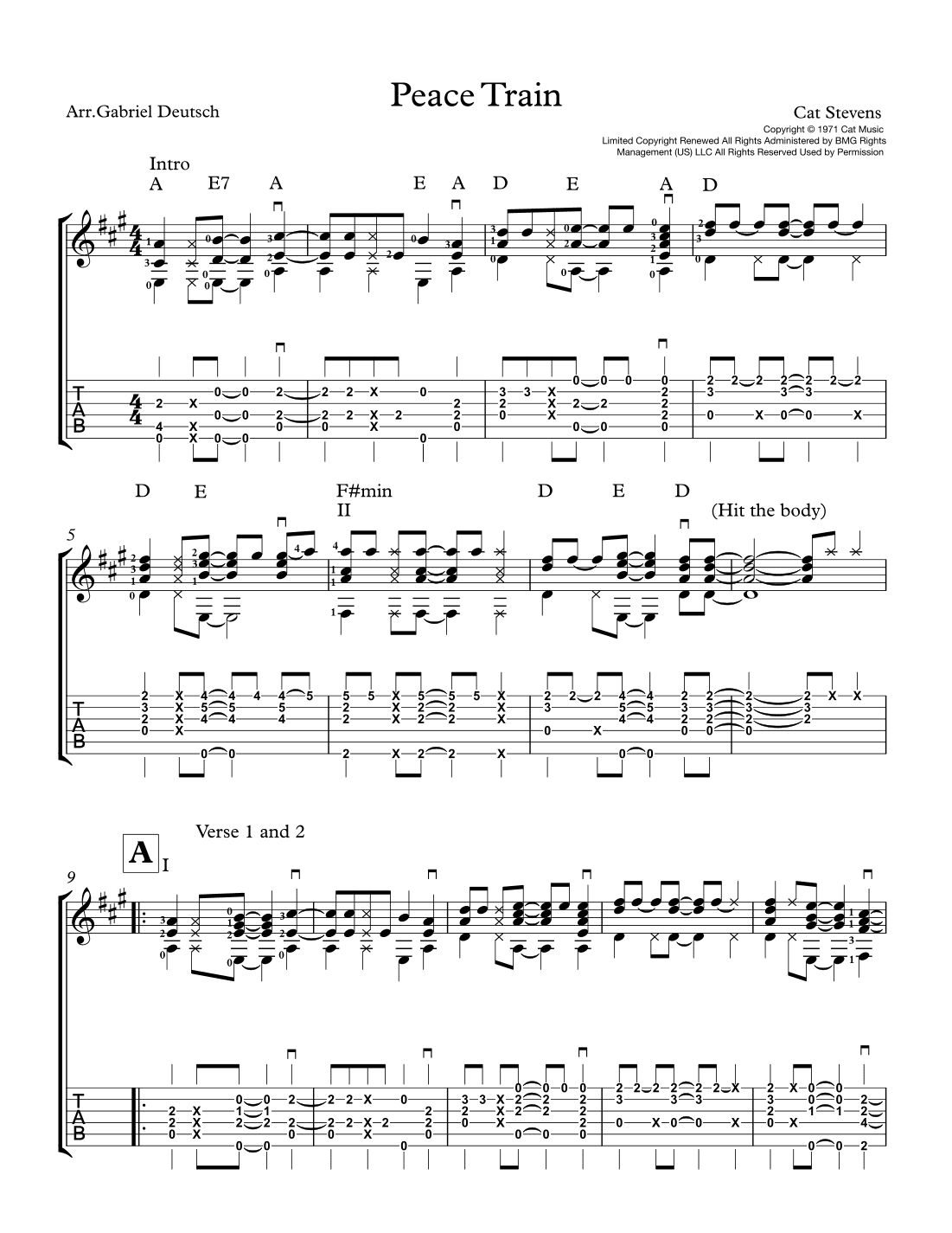 Peace Train (arr. Gabriel Deutsch)