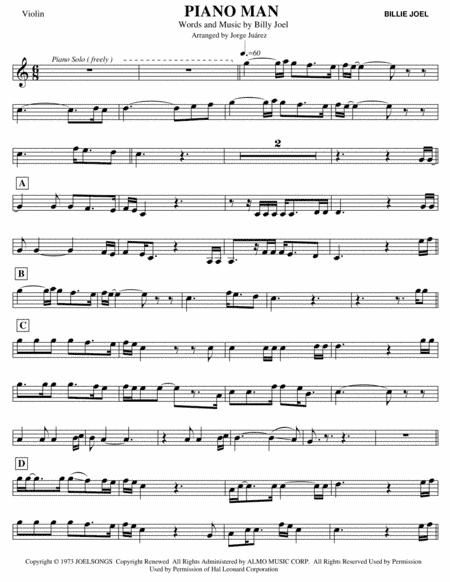 Piano Man (arr. Jorge Juárez)