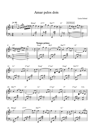 Amar Pelos Dois (arr. Alexandre Vianna)