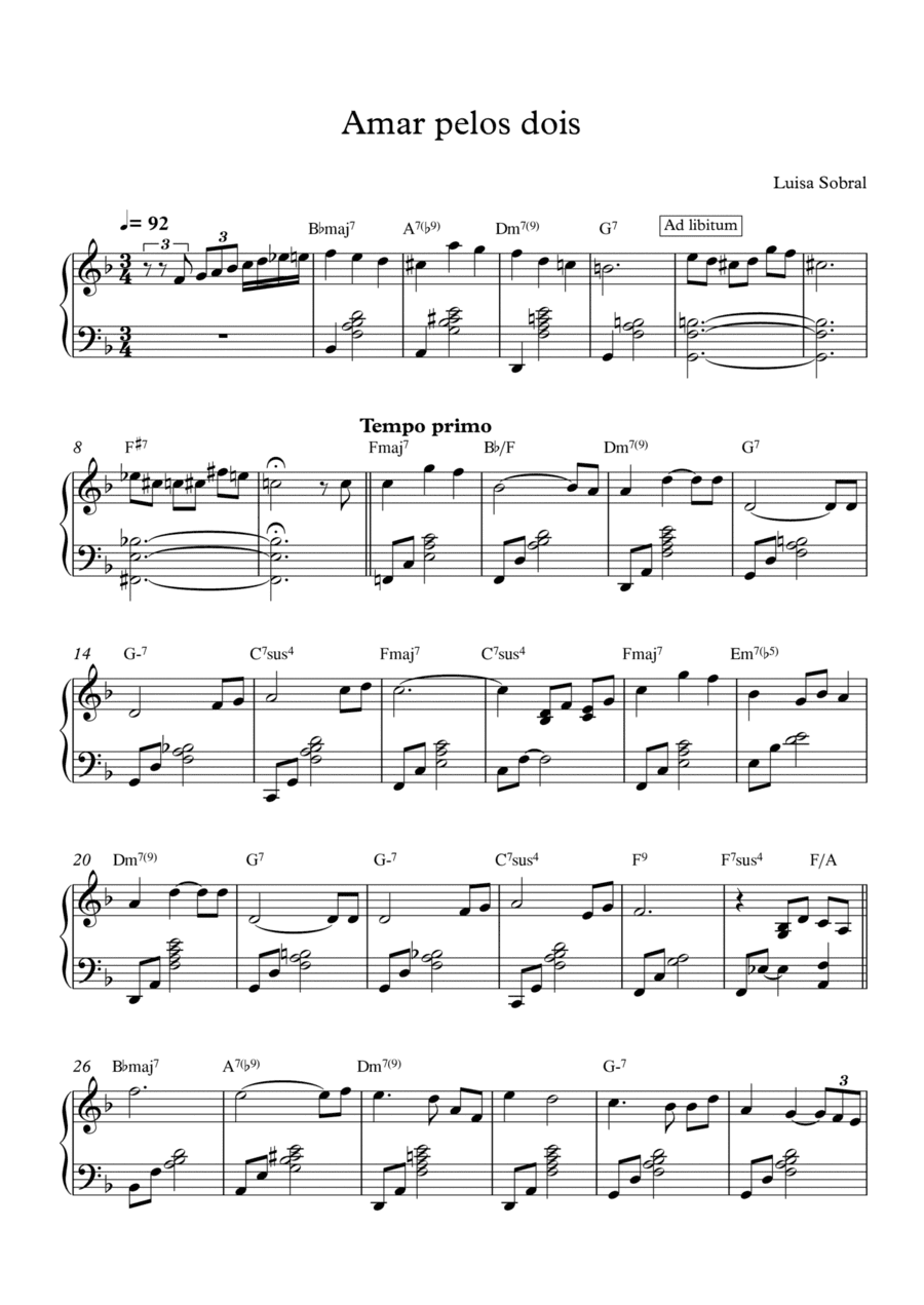 Amar Pelos Dois (arr. Alexandre Vianna)