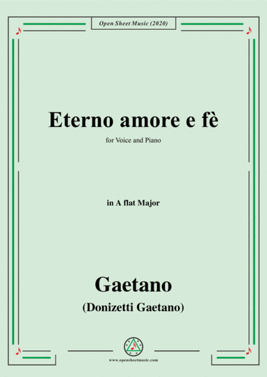 Donizetti-Eterno amore e fè,in A flat Major,for Voice and Piano (arr. MSM)