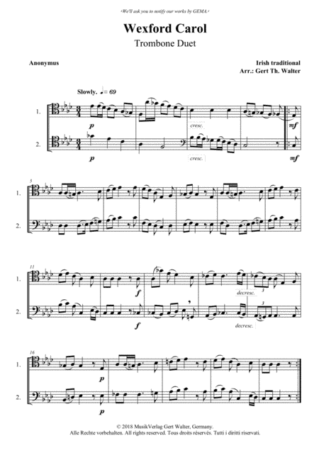 Wexford Carol (arr. Gert Th. Walter)