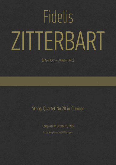 Zitterbart - String Quartet No.28 in D minor (arr. J.G. Cucó Barber)