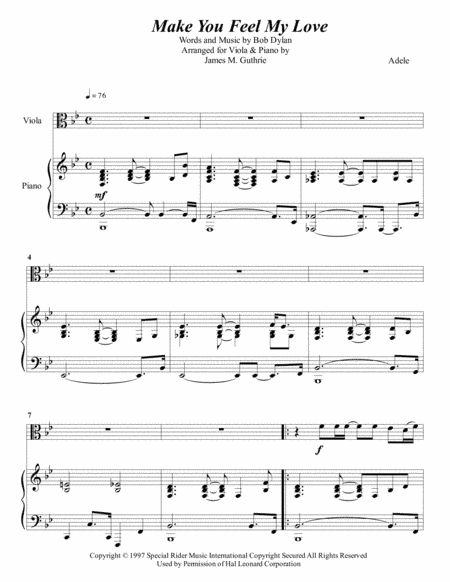 Make You Feel My Love (arr. James M. Guthrie)