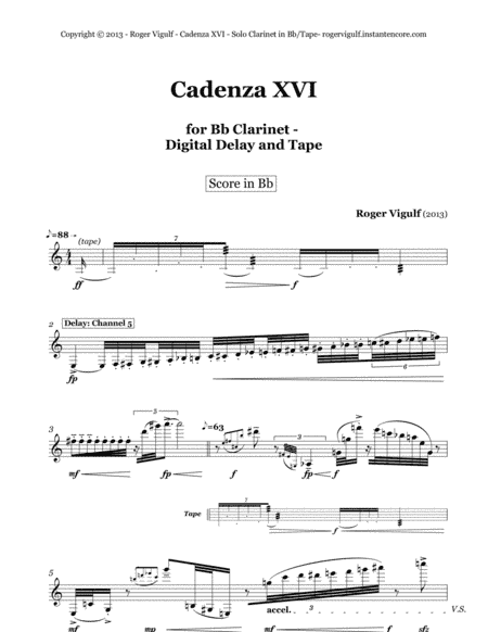 Cadenza XVI for Solo Clarinet