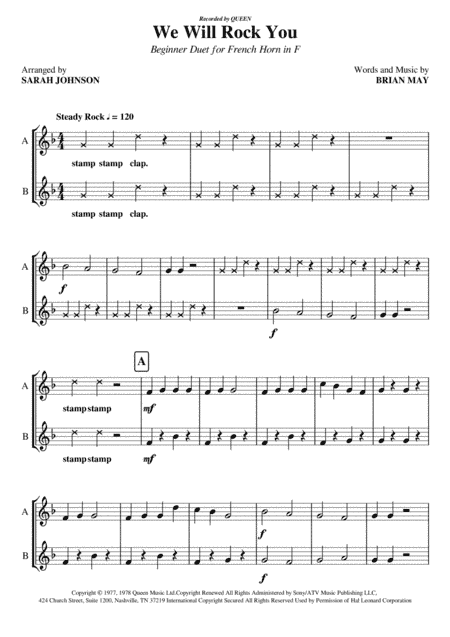 We Will Rock You (arr. Sarah Johnson)