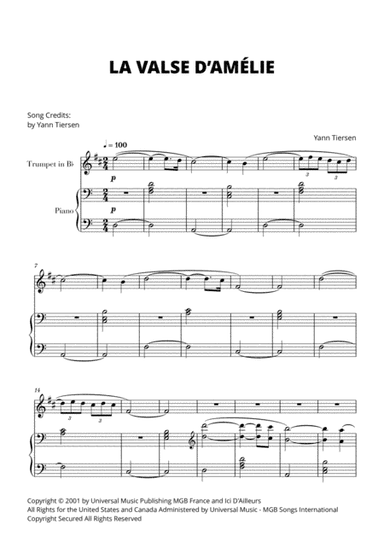 La Valse D'amelie (arr. Cadenza Editions)