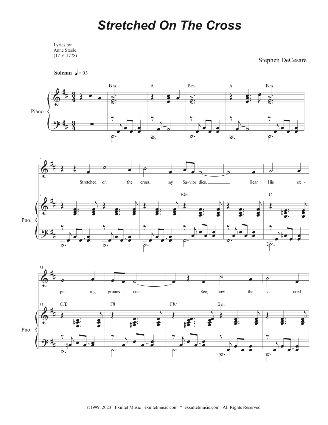 Stretched On The Cross (Vocal solo)