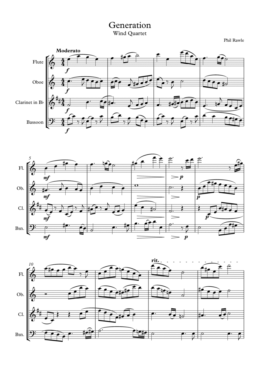 Generation - Wind Quartet