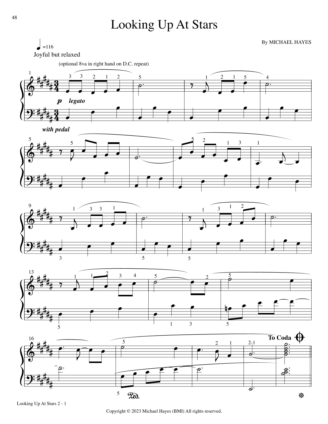 Looking Up at Stars - From 24 Short Piano Pieces in All Keys