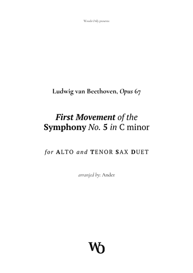 Symphony No. 5 by Beethoven for Saxophone Duet (arr. Ander)