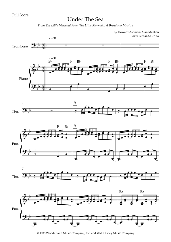 Under The Sea (arr. Fernando Britto)