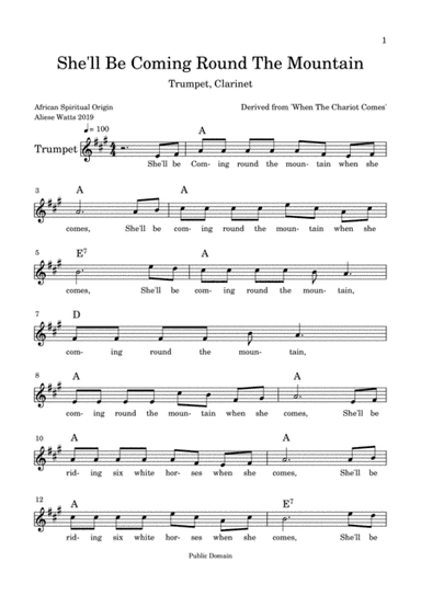 She'll Be Coming Round The Mountain (arr. Aliese Watts)