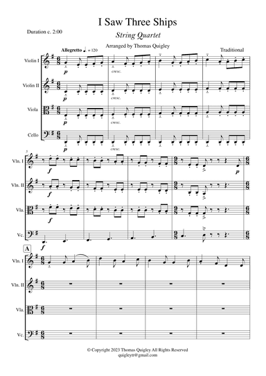 I Saw Three Ships (arr. Thomas Quigley)