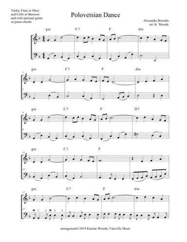 Polovetsian Dance by Borodin (for Duo) (arr. Katrina Wreede)