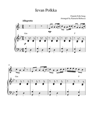 Ievan Polkka (for Bb trumpet solo and piano accompaniment) (arr. Kaiserin Rebecca)