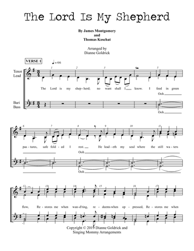 The Lord Is My Shepherd, Women's Barbershop (arr. Dianne Goldrick)