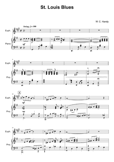 St. Louis Blues - Euphonium/Baritone (treble clef) (arr. Kacie J. Rickells)