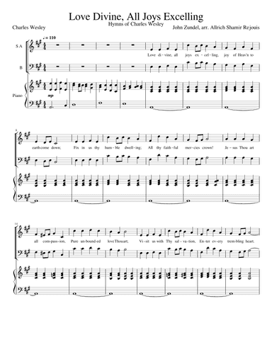 Love Divine, All Joys Excelling (arr. Allrich Shamir Rejouis)