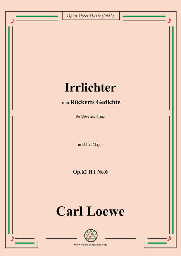 Loewe-Irrlichter,in B flat Major,Op.62 H.I No.6 (arr. OSM Press)
