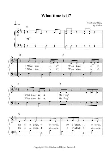 What time is it? (Nursery Rhymes for Easy Piano)