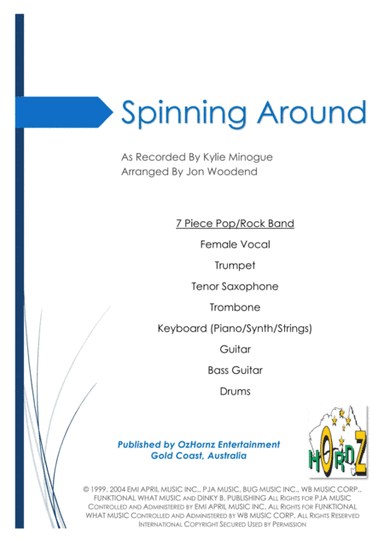 Spinning Around (arr. Jon Woodend)