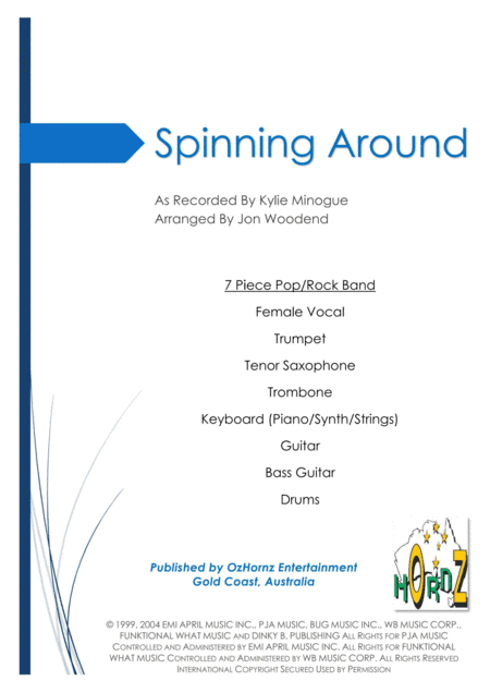 Spinning Around (arr. Jon Woodend)
