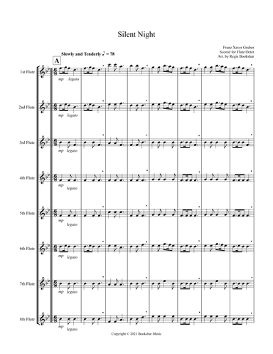 Silent Night (Bb) (Flute Octet) (arr. Regis Bookshar)