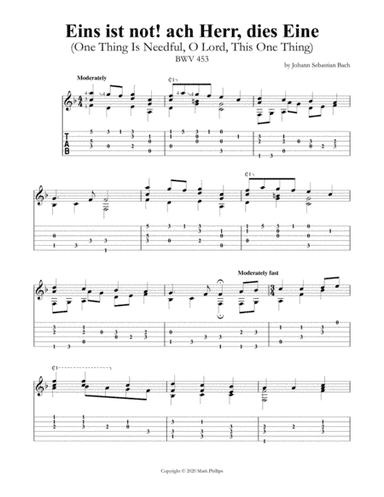 Eins ist not! ach Herr, dies Eine (One Thing Is Needful, O Lord, This One Thing) BWV 453 (arr. Mark Phillips)