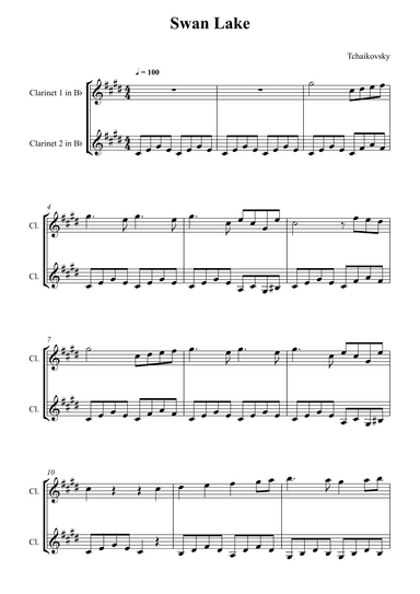 Swan Lake Theme - Tchaikovsky (arr. Wesley S. SIlva)