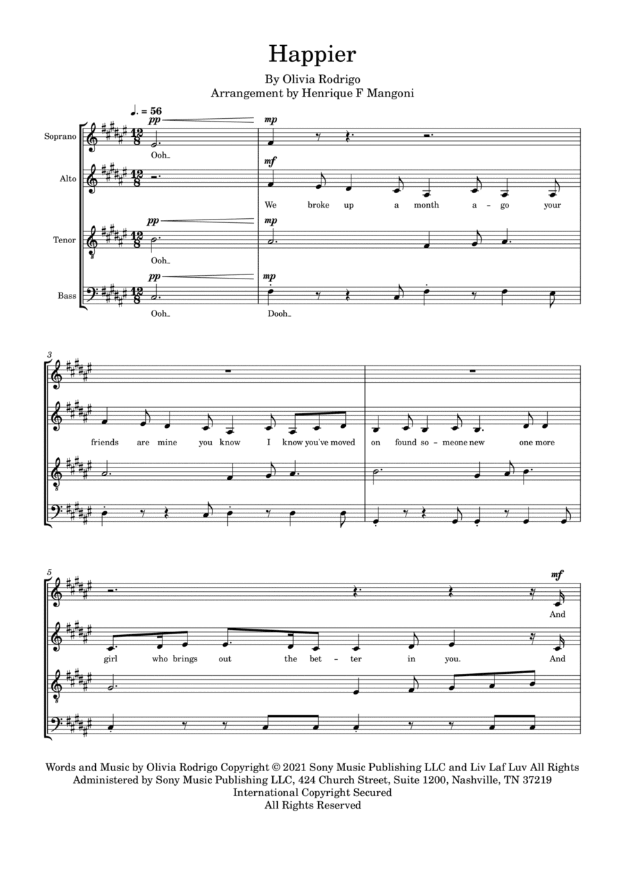 Happier (arr. Henrique F Mangoni)