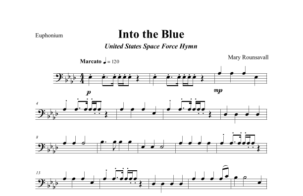 US SPACE FORCE HYMN (Into the Blue) EUPHONIUM PART