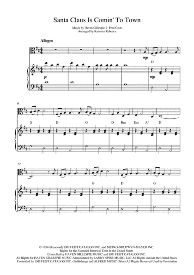 Santa Claus Is Comin' To Town (arr. Kaiserin Rebecca)