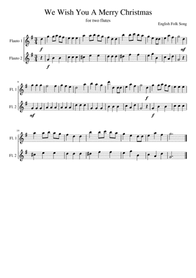 We Wish You A Merry Christmas  EASY Flute Duet (arr. Ludovica Lanaro)