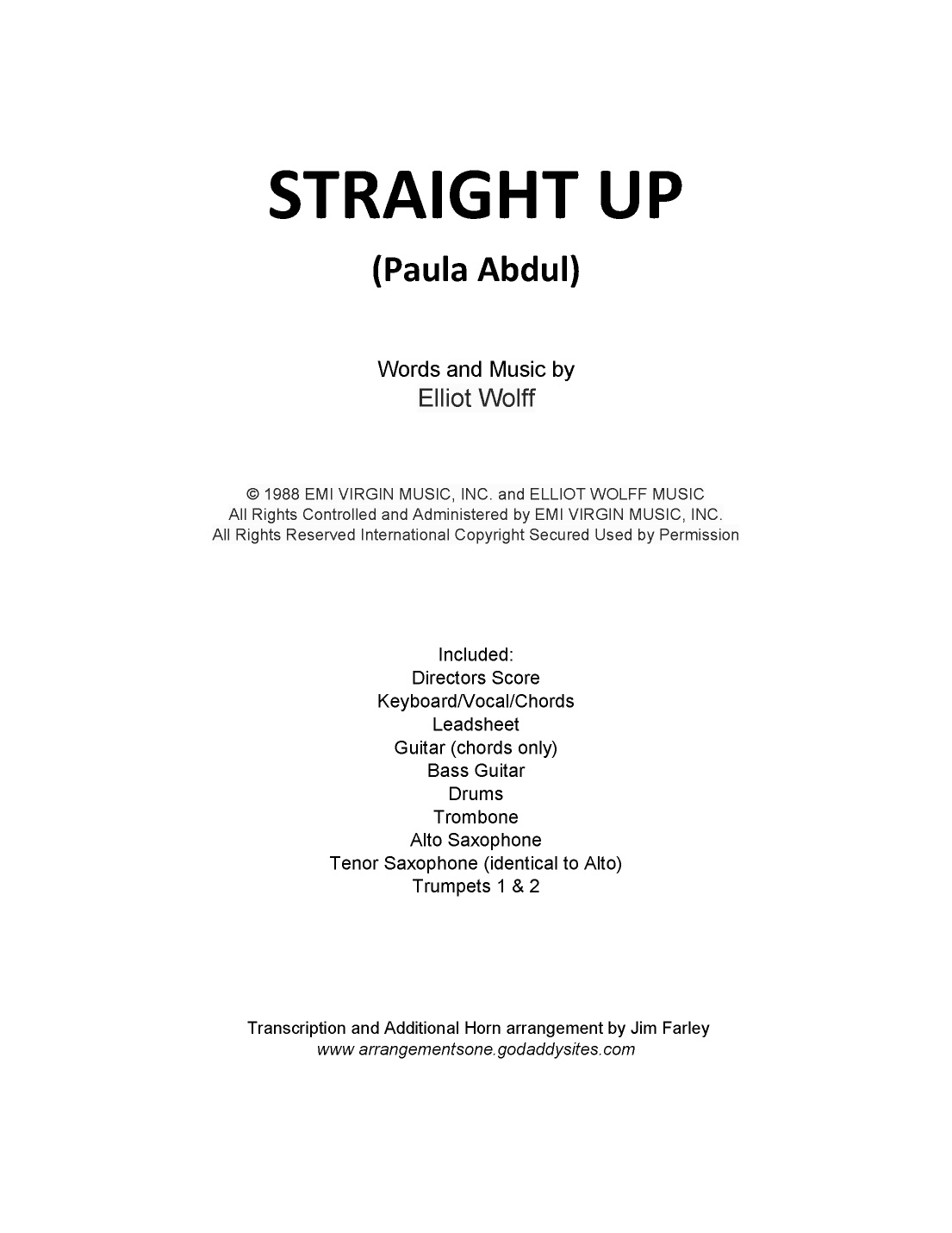 Straight Up (arr. Jim Farley)