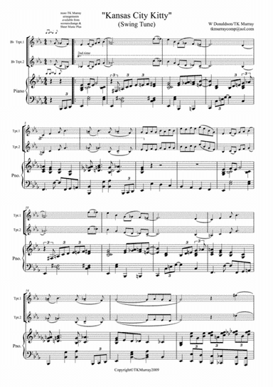 Kansas City Kitty - 2 Trumpets, Trumpet Duo & Piano (arr. Tim TK Murray)