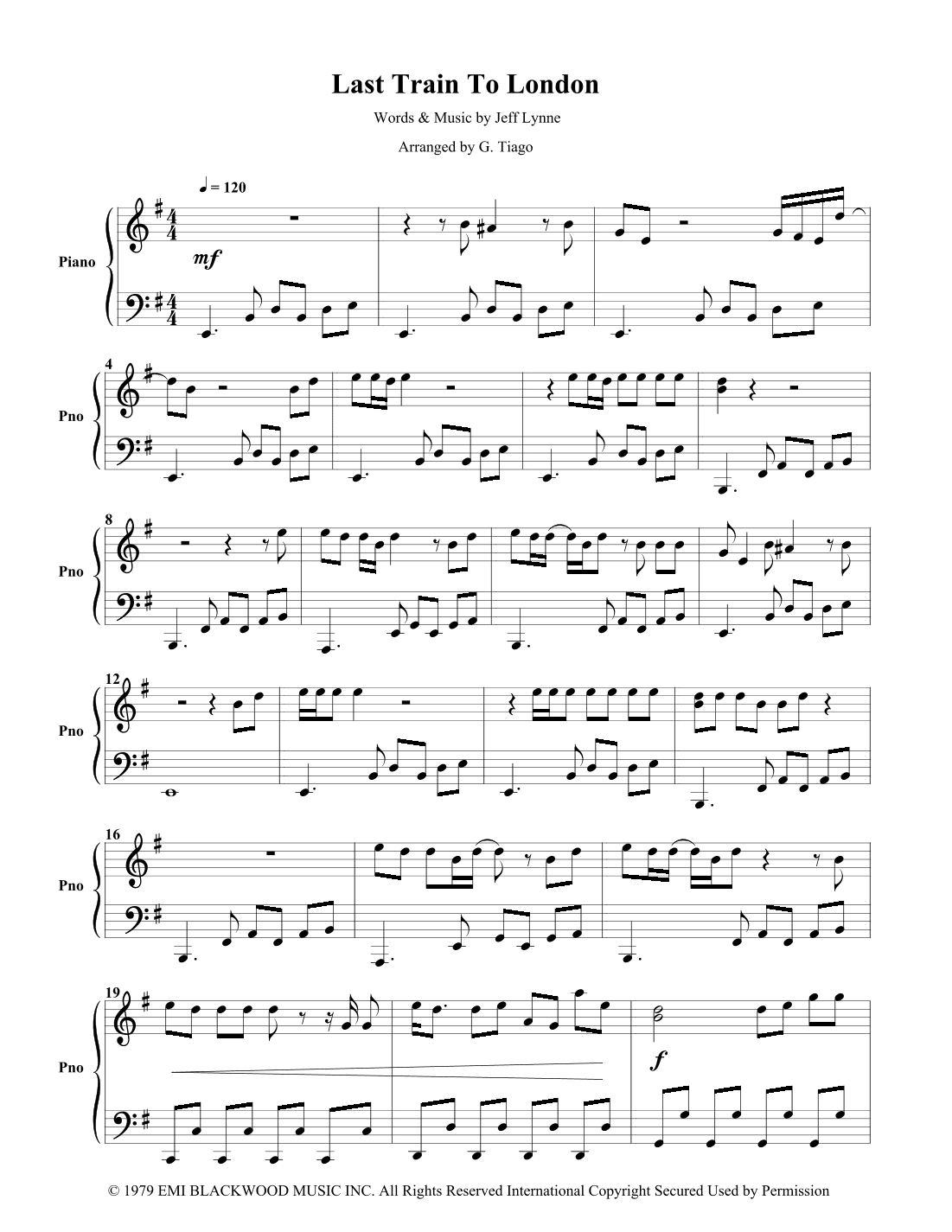Last Train To London (arr. G. Tiago)