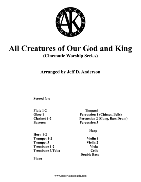 All Creatures of Our God and King - instrumental for orchestra (arr. Jeff D. Anderson)